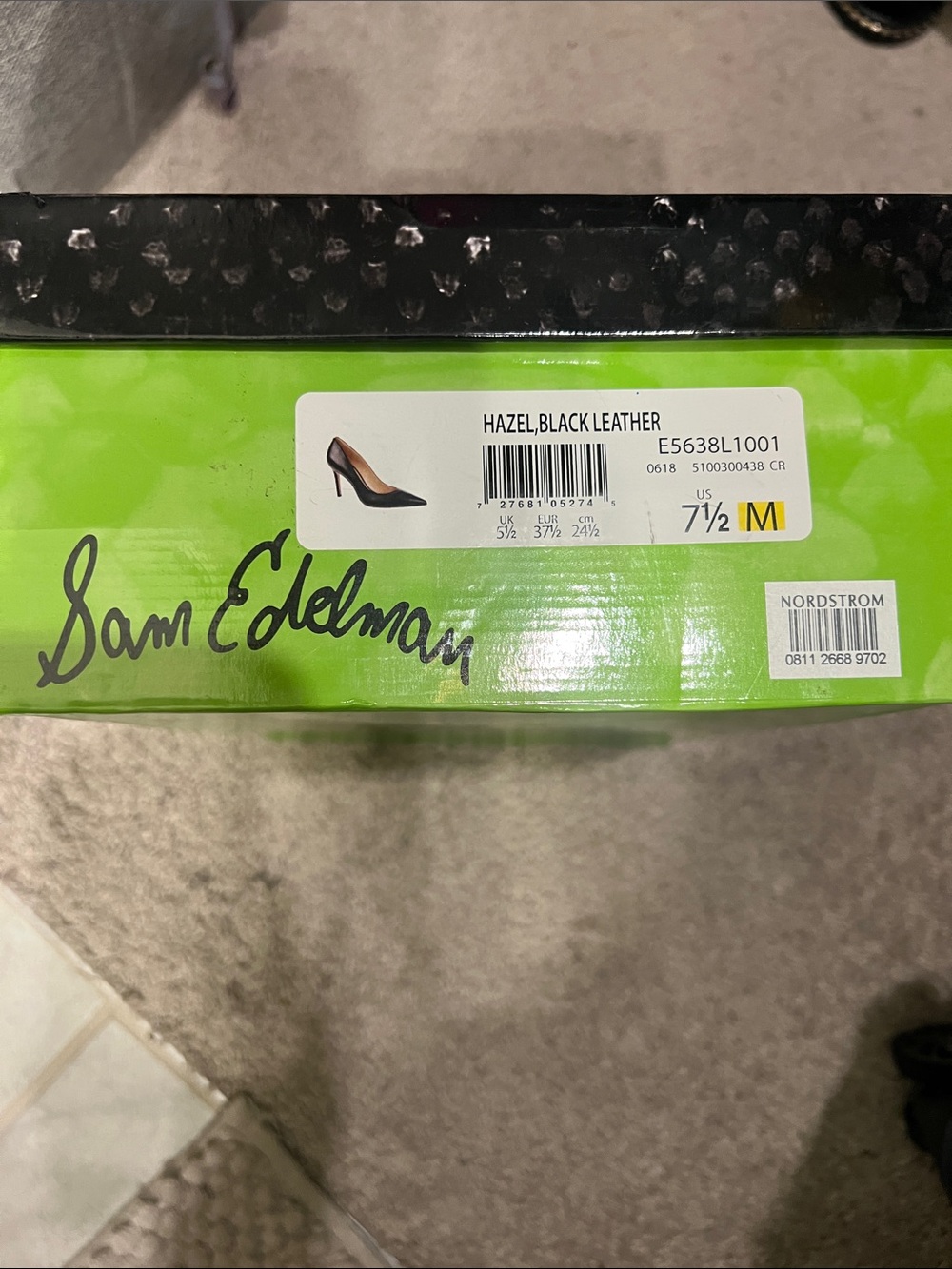 Sam Edelman Black Leather Pointed Toe Pumps